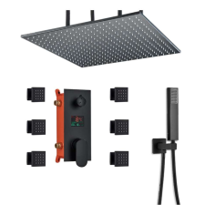 Zuhanycsap szett, Blackswan, M93 típus, matt fekete SPA modell, mérete 50 cm fürdőkellék