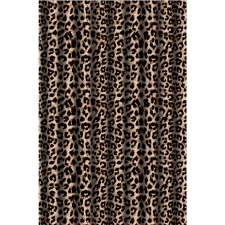 ZUHANYFÜGGÖNY, IMPREGNÁLT TEXTIL, VASALHATÓ, MOSHATÓ, LEOPARD PRINT MINTÁZATÚ, MŰANYAG KARIKÁKKAL, 180*200CM lakástextília