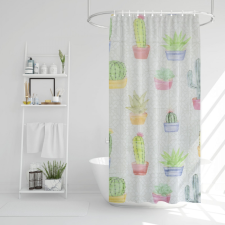Zuhanyfüggöny - kaktusz mintás - 180 x 180 cm (11528E) lakástextília