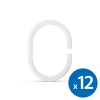 [] Zuhanyfüggöny-karika - műanyag, ovális - 12 db / csomag