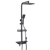  Zuhanyoszlop, Blackswan, M212 típus, matt fekete modell, 4 utas, termosztáttal és mozgatható csapteleppel, LCD kijelzővel és nagynyomású zuhannyal, méret 116 cm