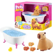 Zuru Pets Alive - Interaktív Mama Surprise kapibara bébikkel és fürdőkáddal játékfigura