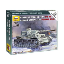  Zvezda German Medium Tank Pz.Kpfw. IV F2 1:100 (6251) makett