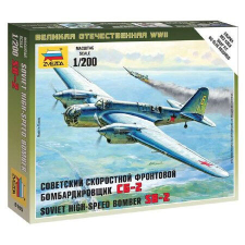  Zvezda Soviet Bomber SB-2  1:200 makett repülő (6185) makett