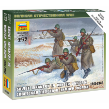 Zvezda Wargames (II. Világháború) figurák 6197 - Szovjet gyalogosok (téli egyenruha) (1:72) makett figura