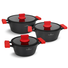 Zwieger Obsidian Edénykészlet - Fekete/Piros (6 részes) (ZW-GO-0930) sütés és főzés