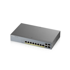 ZyXEL Switch 10x1000Mbps (8xPOE) + 2xGigabit SFP Menedzselhető Rackes, GS1350-12HP-EU0101F hub és switch